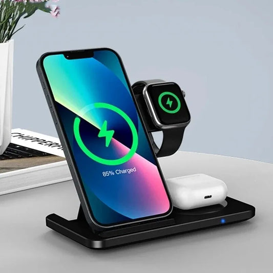 3 in 1 Wireless Charger Stand Pad For iPhone 14 13 12 11 X IWatch 8 7 SE AirPods Pro