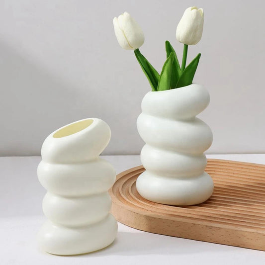 Spiral White Vase